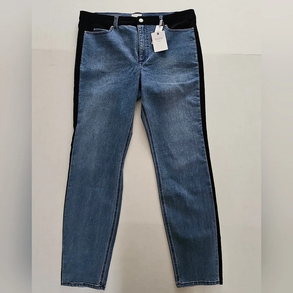 Ecru Denim The Los Feliz Velvet Inset Jeans - Picture 5 of 9